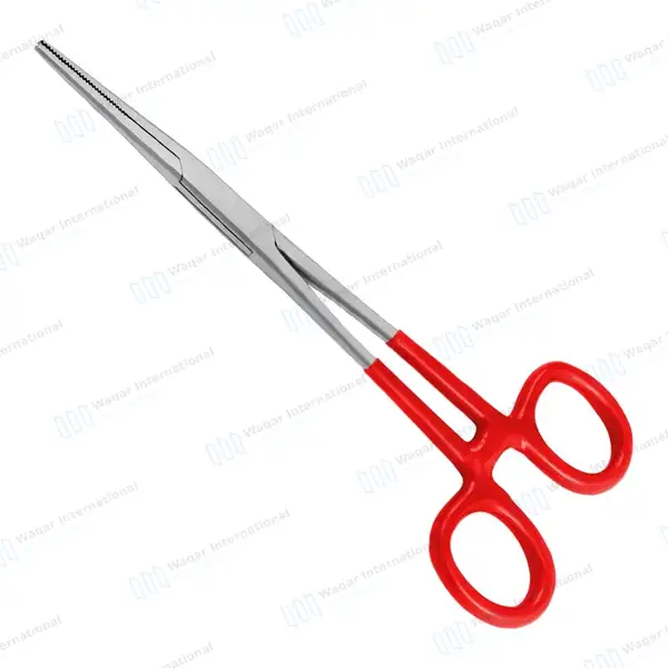 Kelly Hemostatic Forceps Straight 5.5″ Red PVC Handle - surgical instruments manufactured by Waqar International, Sialkot - view 6