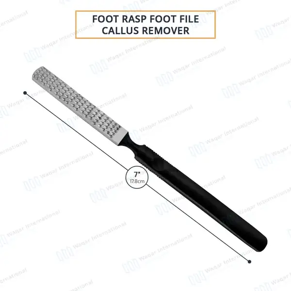 Foot File and Rasp 7″ Double Sided Callus Remover Black Handle - surgical instruments manufactured by Waqar International, Sialkot - view 2