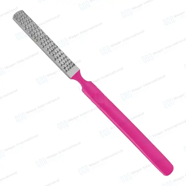 Foot File and Rasp 7″ Double Sided Callus Remover Pink Handle - surgical instruments manufactured by Waqar International, Sialkot - view 6