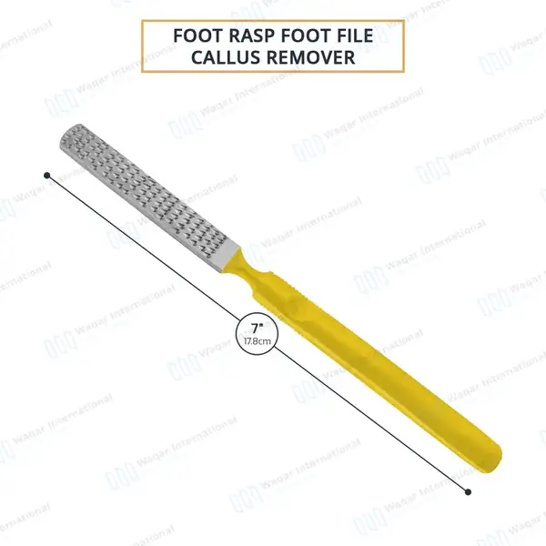 Foot File and Rasp 7″ Double Sided Callus Remover Yellow Handle - surgical instruments manufactured by Waqar International, Sialkot - view 2