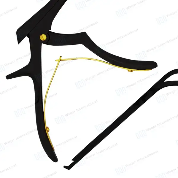 Bayonet Kerrison Rongeur 8″ (20.3cm) Black 45° Up 1mm Bite - surgical instruments manufactured by Waqar International, Sialkot - view 6