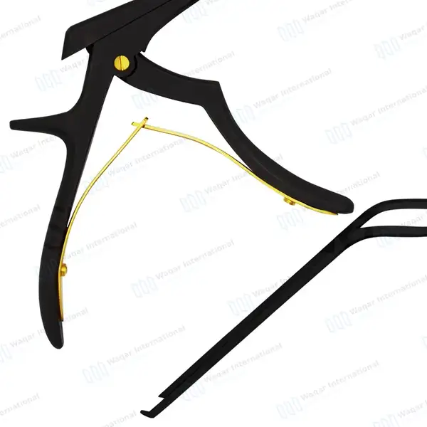 Bayonet Kerrison Rongeur 8″ (20.3cm) Black 45° Up 2mm Bite - surgical instruments manufactured by Waqar International, Sialkot - view 6