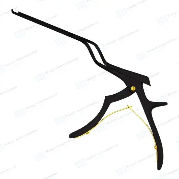 Bayonet Kerrison Rongeur 8″ (20.3cm) Black 45° Up 2mm Bite - surgical instruments manufactured by Waqar International, Sialkot - view 7