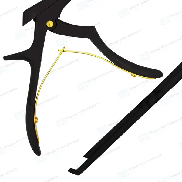 Bayonet Kerrison Rongeur 8″ (20.3cm) Black 45° Up 3mm Bite - surgical instruments manufactured by Waqar International, Sialkot - view 6