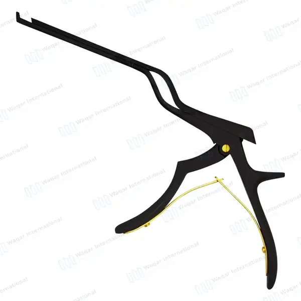 Bayonet Kerrison Rongeur 8″ (20.3cm) Black 45° Up 4mm Bite - surgical instruments manufactured by Waqar International, Sialkot - view 7