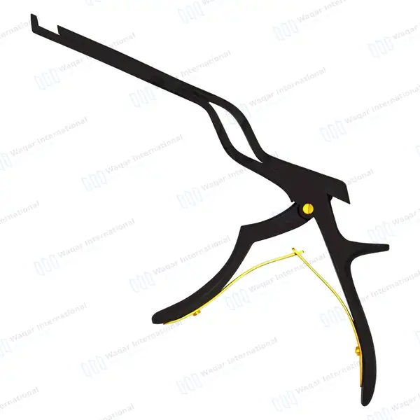 Bayonet Kerrison Rongeur 8″ (20.3cm) Black 45° Up 5mm Bite - surgical instruments manufactured by Waqar International, Sialkot - view 7