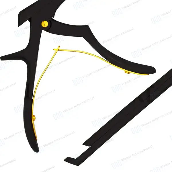 Bayonet Kerrison Rongeur 8″ (20.3cm) Black 45° Up 6mm Bite - surgical instruments manufactured by Waqar International, Sialkot - view 6