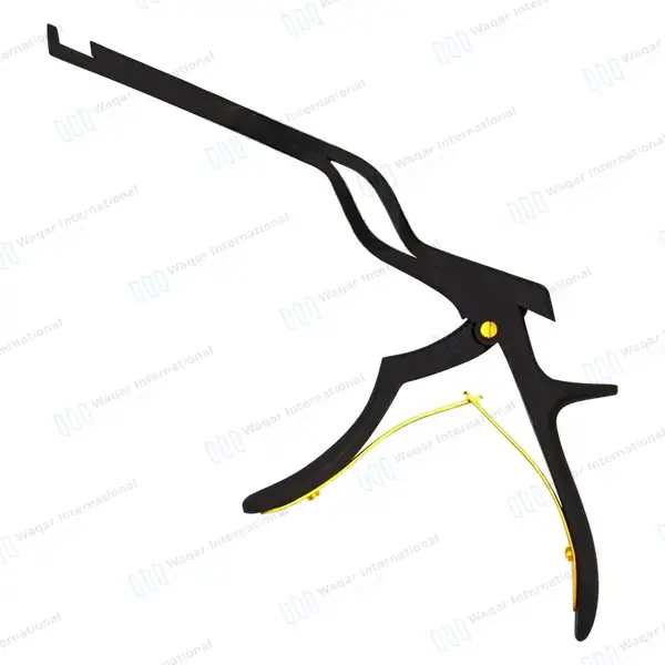 Bayonet Kerrison Rongeur 8″ (20.3cm) Black 45° Up 6mm Bite - surgical instruments manufactured by Waqar International, Sialkot - view 7