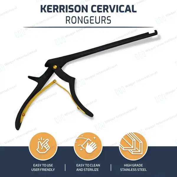 Kerrison Rongeur Black 7″ Shaft 90 Degree Up 5mm Bite - surgical instruments manufactured by Waqar International, Sialkot - view 8
