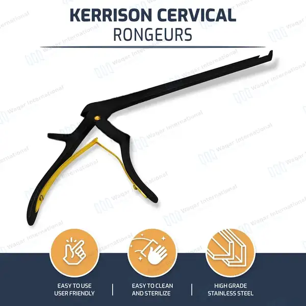 Kerrison Rongeur Black 7″ Shaft 45 Degree Up 1mm Bite - surgical instruments manufactured by Waqar International, Sialkot - view 8