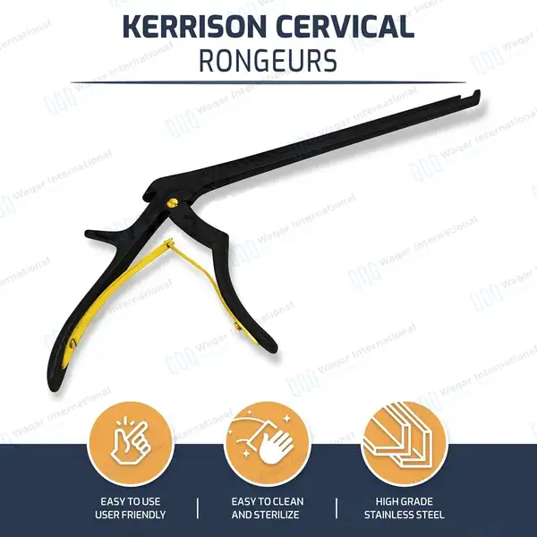 Kerrison Rongeur Black 7″ Shaft 45 Degree Up 2mm Bite - surgical instruments manufactured by Waqar International, Sialkot - view 8