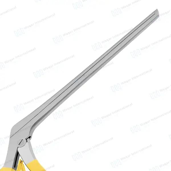 Kerrison Rongeur 7″ Shaft 40 Degree Up 2mm Bite Gold Handle - surgical instruments manufactured by Waqar International, Sialkot - view 5