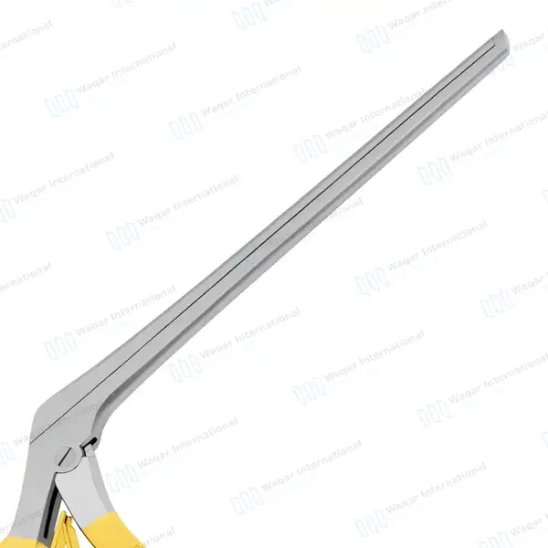 Kerrison Rongeur 7″ Shaft 40 Degree Up 4mm Bite Gold Handle - surgical instruments manufactured by Waqar International, Sialkot - view 5