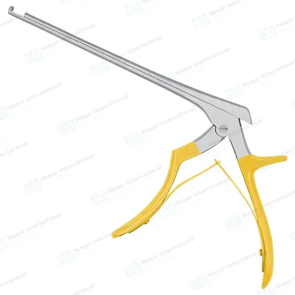 Kerrison Rongeur 7″ Shaft 90° Up Thin Footplate 1mm Bite – Gold - surgical instruments manufactured by Waqar International, Sialkot - view 7