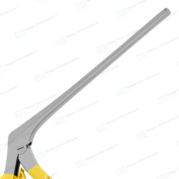 Kerrison Rongeur 7″ Shaft 90° Up Thin Footplate 4mm Bite – Gold - surgical instruments manufactured by Waqar International, Sialkot - view 5