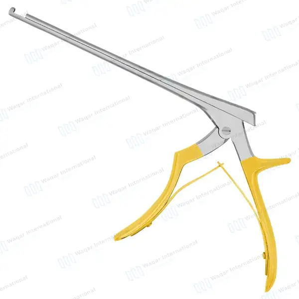 Kerrison Rongeur 7″ Shaft 90° Up Thin Footplate 4mm Bite – Gold - surgical instruments manufactured by Waqar International, Sialkot - view 7
