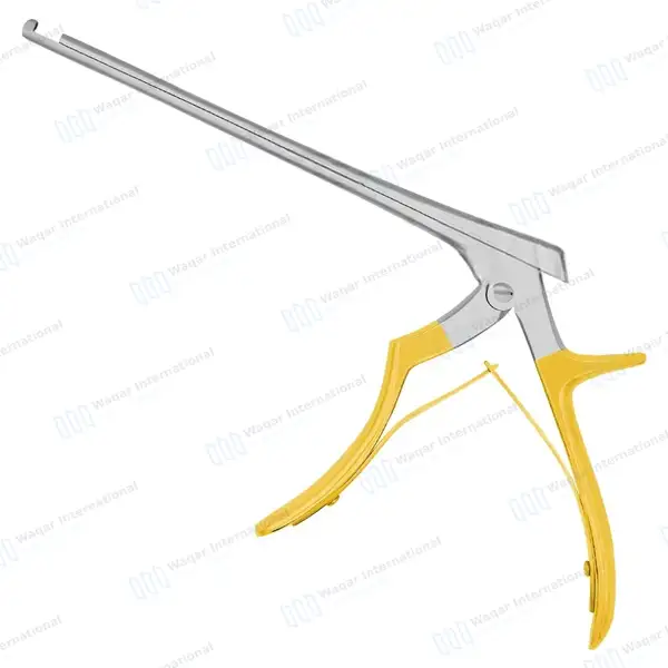 Kerrison Rongeur 7″ Shaft 90° Up Thin Footplate 5mm Bite – Gold - surgical instruments manufactured by Waqar International, Sialkot - view 7