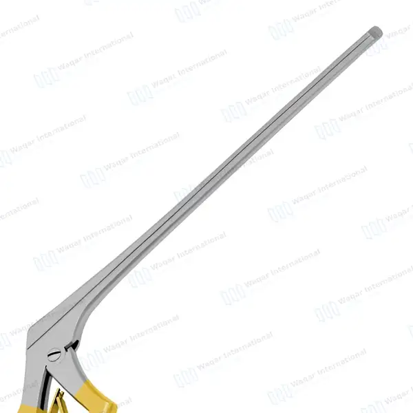 Kerrison Rongeur 7″ Shaft 90° Down Thin Footplate 1mm Bite – Gold - surgical instruments manufactured by Waqar International, Sialkot - view 4
