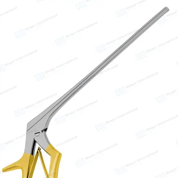Kerrison Rongeur 7″ Shaft 90° Down Thin Footplate 2mm Bite – Gold - surgical instruments manufactured by Waqar International, Sialkot - view 4