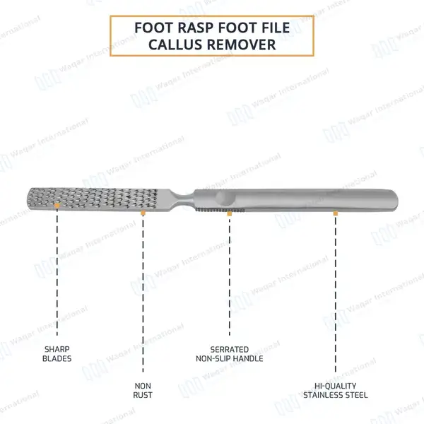 Foot File and Rasp 7″ Double Sided Callus Remover - surgical instruments manufactured by Waqar International, Sialkot - view 3