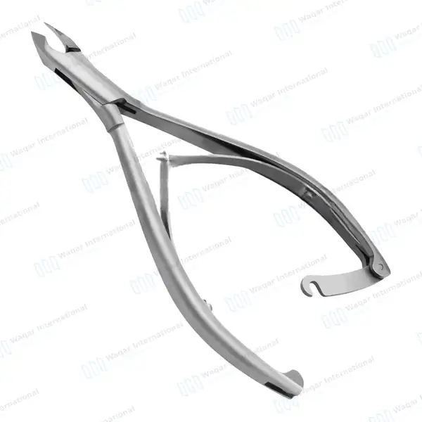 Cuticle Nipper 4.5″ Double Spring with Back Safety Lock - surgical instruments manufactured by Waqar International, Sialkot - view 2