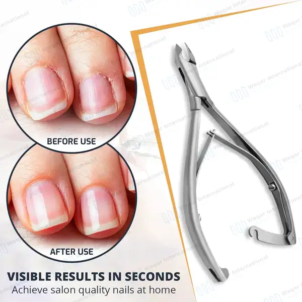 Cuticle Nipper 4.5″ Double Spring with Back Safety Lock - surgical instruments manufactured by Waqar International, Sialkot - view 9