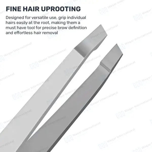 Slanted Eyebrow Tweezers 4″ Angled Tips - surgical instruments manufactured by Waqar International, Sialkot - view 3