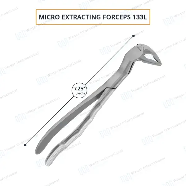 Micro Extracting Forceps #133L Left Angled Tapered Tips - surgical instruments manufactured by Waqar International, Sialkot - view 3