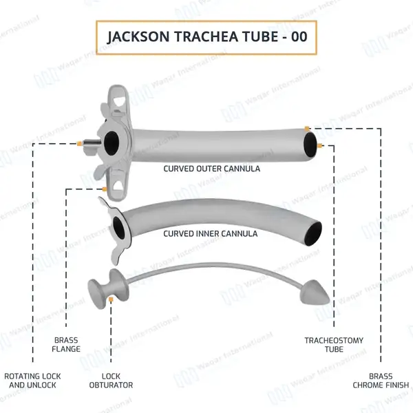 Jackson Trachea Tube Size #00 (O.D. 4mm) - surgical instruments manufactured by Waqar International, Sialkot - view 4
