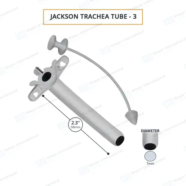Jackson Trachea Tube Size #3 (O.D. 7mm) - surgical instruments manufactured by Waqar International, Sialkot - view 3