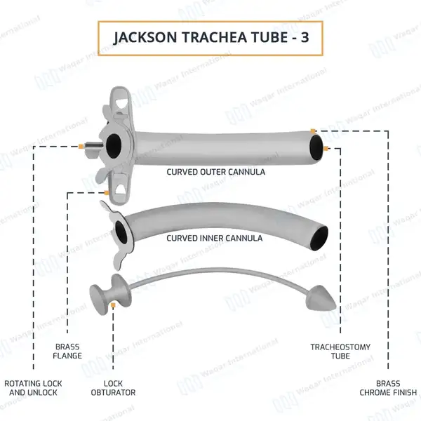 Jackson Trachea Tube Size #3 (O.D. 7mm) - surgical instruments manufactured by Waqar International, Sialkot - view 4