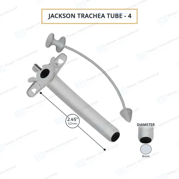 Jackson Trachea Tube Size #4 (O.D. 8mm) - surgical instruments manufactured by Waqar International, Sialkot - view 3