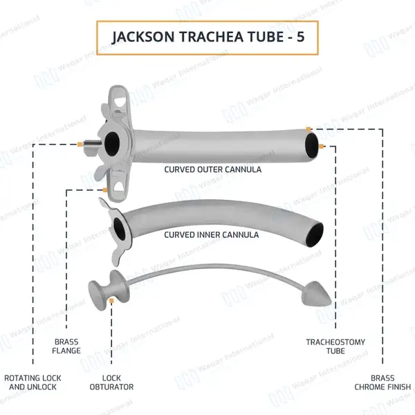 Jackson Trachea Tube Size #5 (O.D. 9mm) - surgical instruments manufactured by Waqar International, Sialkot - view 4