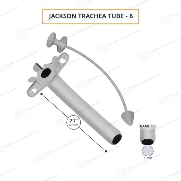 Jackson Trachea Tube Size #6 (O.D. 10mm) - surgical instruments manufactured by Waqar International, Sialkot - view 3