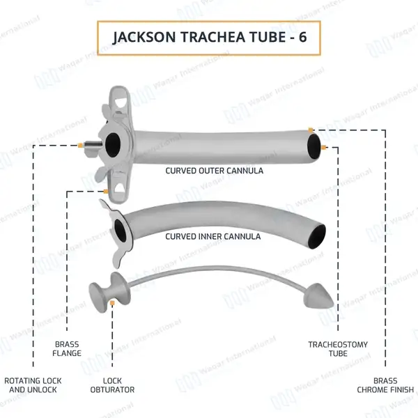 Jackson Trachea Tube Size #6 (O.D. 10mm) - surgical instruments manufactured by Waqar International, Sialkot - view 4