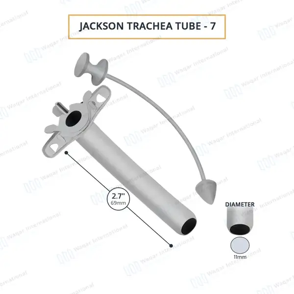Jackson Trachea Tube Size #7 (O.D. 11mm) - surgical instruments manufactured by Waqar International, Sialkot - view 3