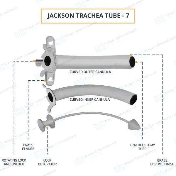 Jackson Trachea Tube Size #7 (O.D. 11mm) - surgical instruments manufactured by Waqar International, Sialkot - view 4