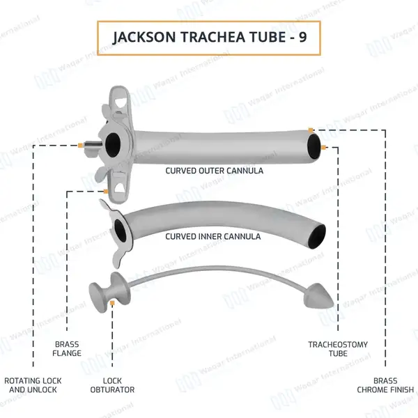 Jackson Trachea Tube Size #9 (O.D. 13mm) - surgical instruments manufactured by Waqar International, Sialkot - view 4