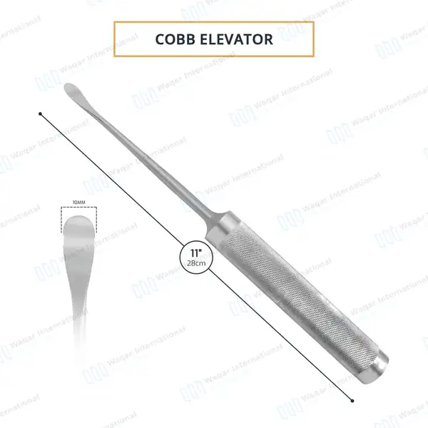 Cobb Spinal Elevator 11″ Slightly Curved 3/8″ (10mm) Wide - orthopedic instruments manufactured by Waqar International, Sialkot - view 3