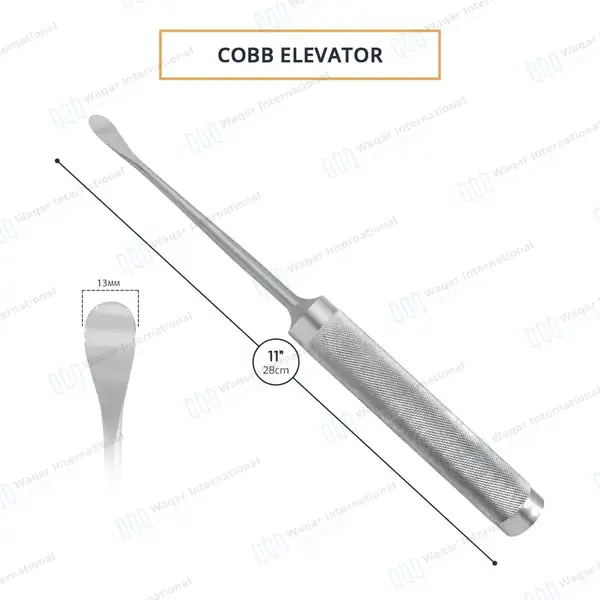 Cobb Spinal Elevator 11″ Slightly Curved 1/2″ (13mm) Wide - orthopedic instruments manufactured by Waqar International, Sialkot - view 3