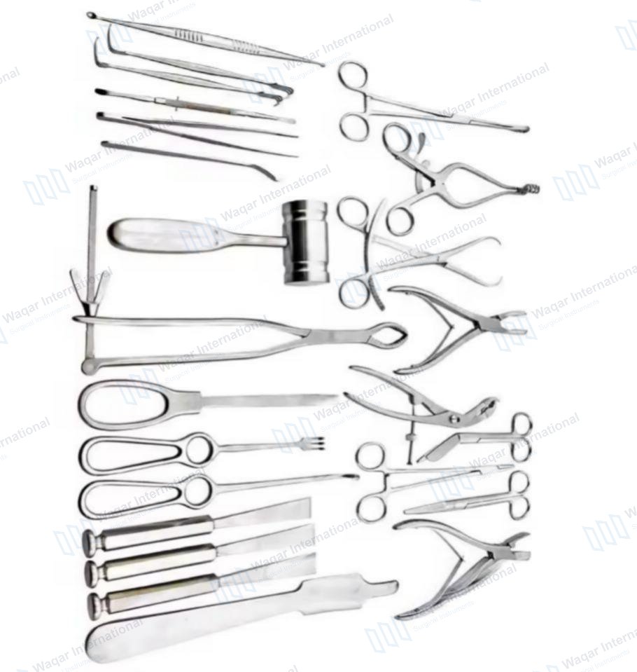 Basic Orthopedic Surgery Set 25 PCS — surgical instruments manufactured by Waqar International, Sialkot