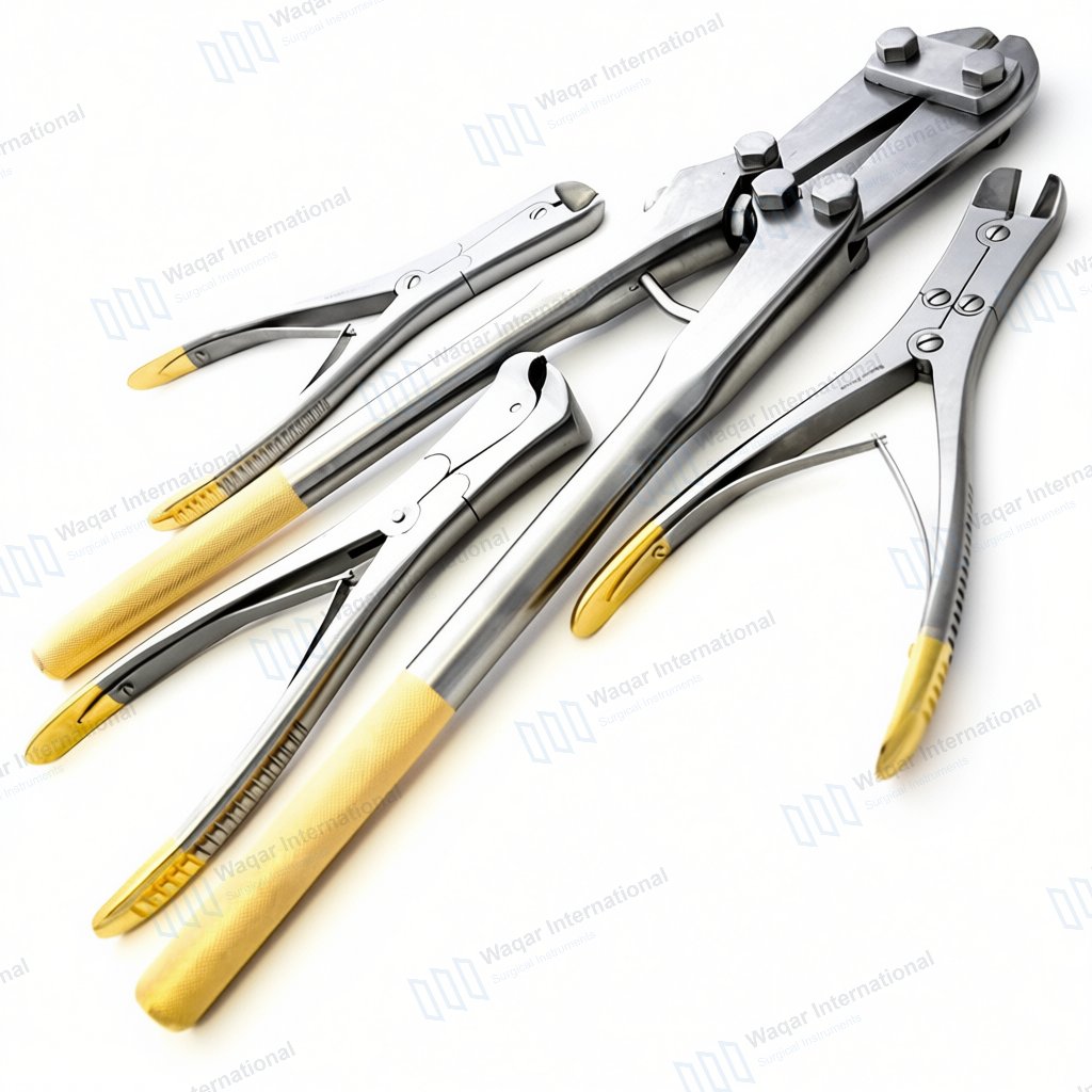 Veterinary Orthopedic Pliers Stainless Steel Jaw 4-Pin — surgical instruments manufactured by Waqar International, Sialkot