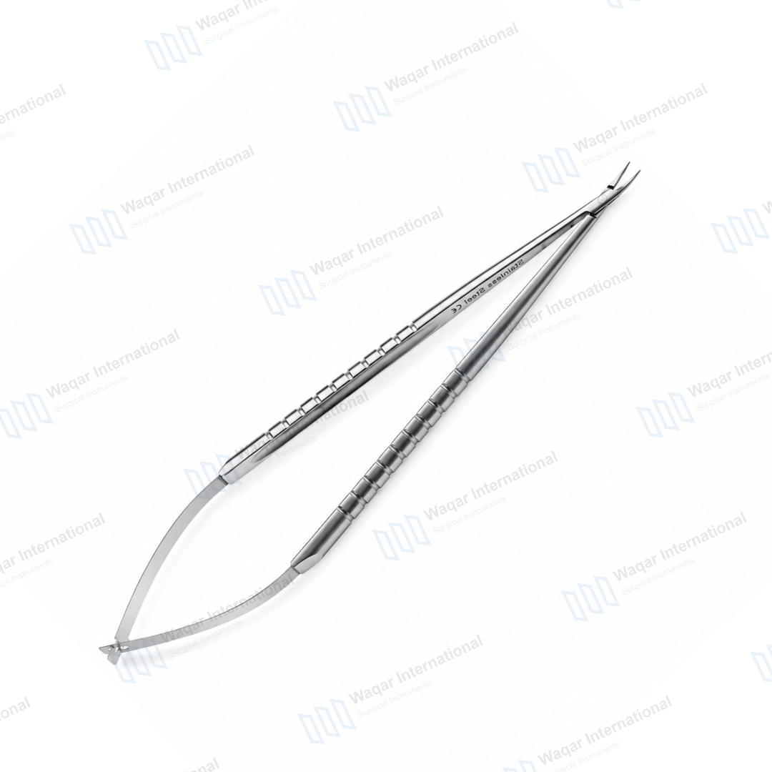 Stainless Steel Curved Needle Holder — surgical instruments manufactured by Waqar International, Sialkot