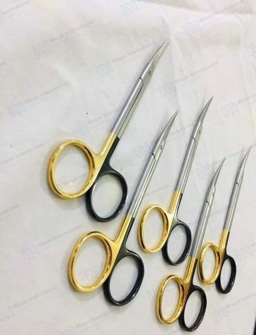 Iris TC Scissors-01 Stainless Steel Straight Curved Surgical — surgical instruments manufactured by Waqar International, Sialkot