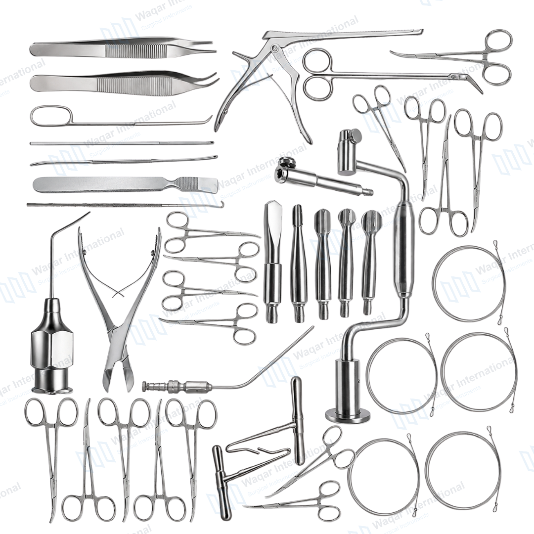 Neurosurgery Instrument Set Cranial Brain Surgery Surgical Kit — surgical instruments manufactured by Waqar International, Sialkot
