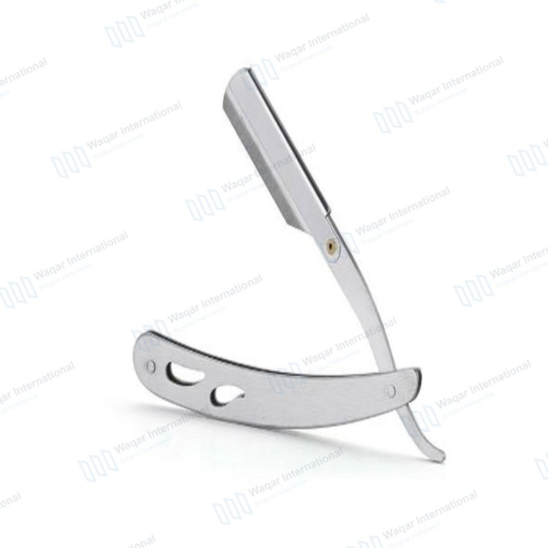 Barber Straight Edge Razor Stainless Steel Face — surgical instruments manufactured by Waqar International, Sialkot