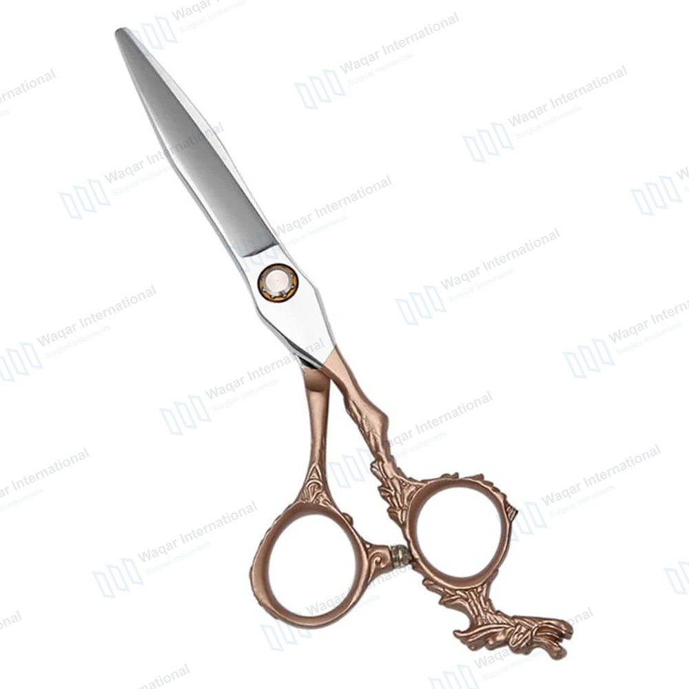 Left-Handed Barber Scissors Sharp Blade J2 — surgical instruments manufactured by Waqar International, Sialkot
