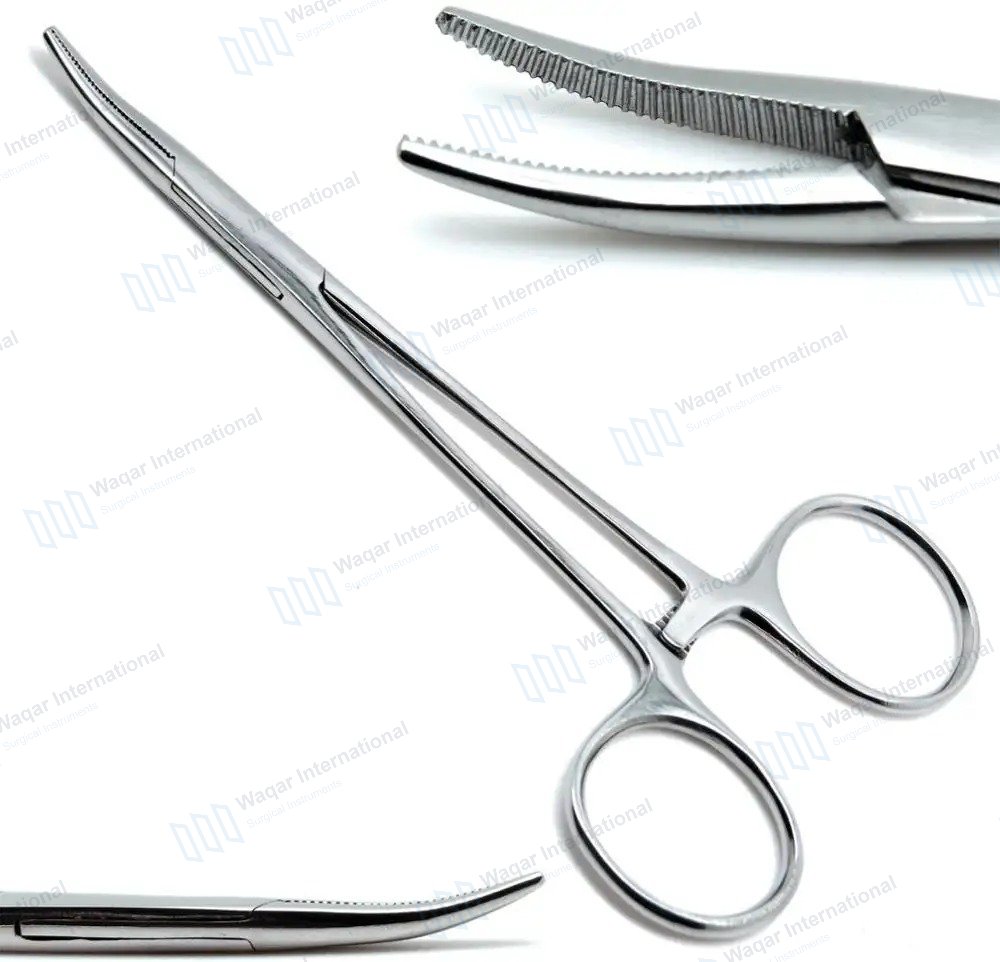 Stainless Steel Curved Mosquito Forceps Locking Hemostatic Surgical Instrument — surgical instruments manufactured by Waqar International, Sialkot