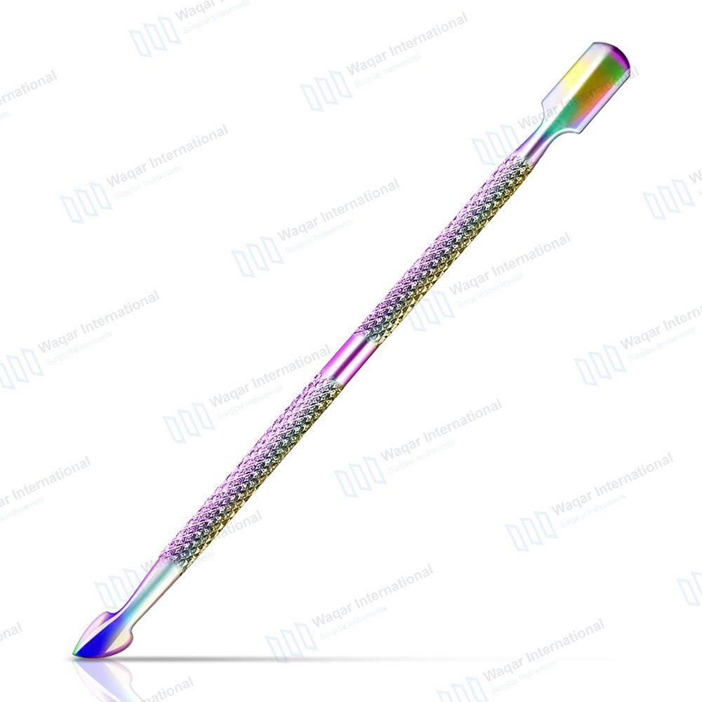 Stainless Steel Double-Use Dual-End Manicure Cuticle Pusher Cleaner Stick — surgical instruments manufactured by Waqar International, Sialkot