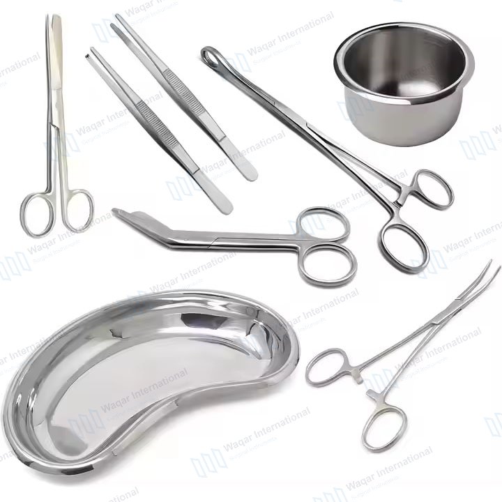 Surgical Dressing Instruments Set Steel Tools Wound Care — surgical instruments manufactured by Waqar International, Sialkot